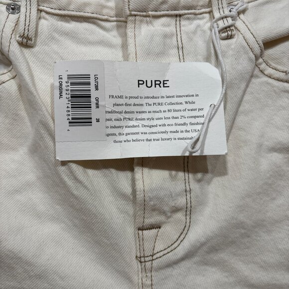 NWT FRAME Le Original Off-White Distressed High Rise Jeans – Women’s 28 - Picture 11 of 14